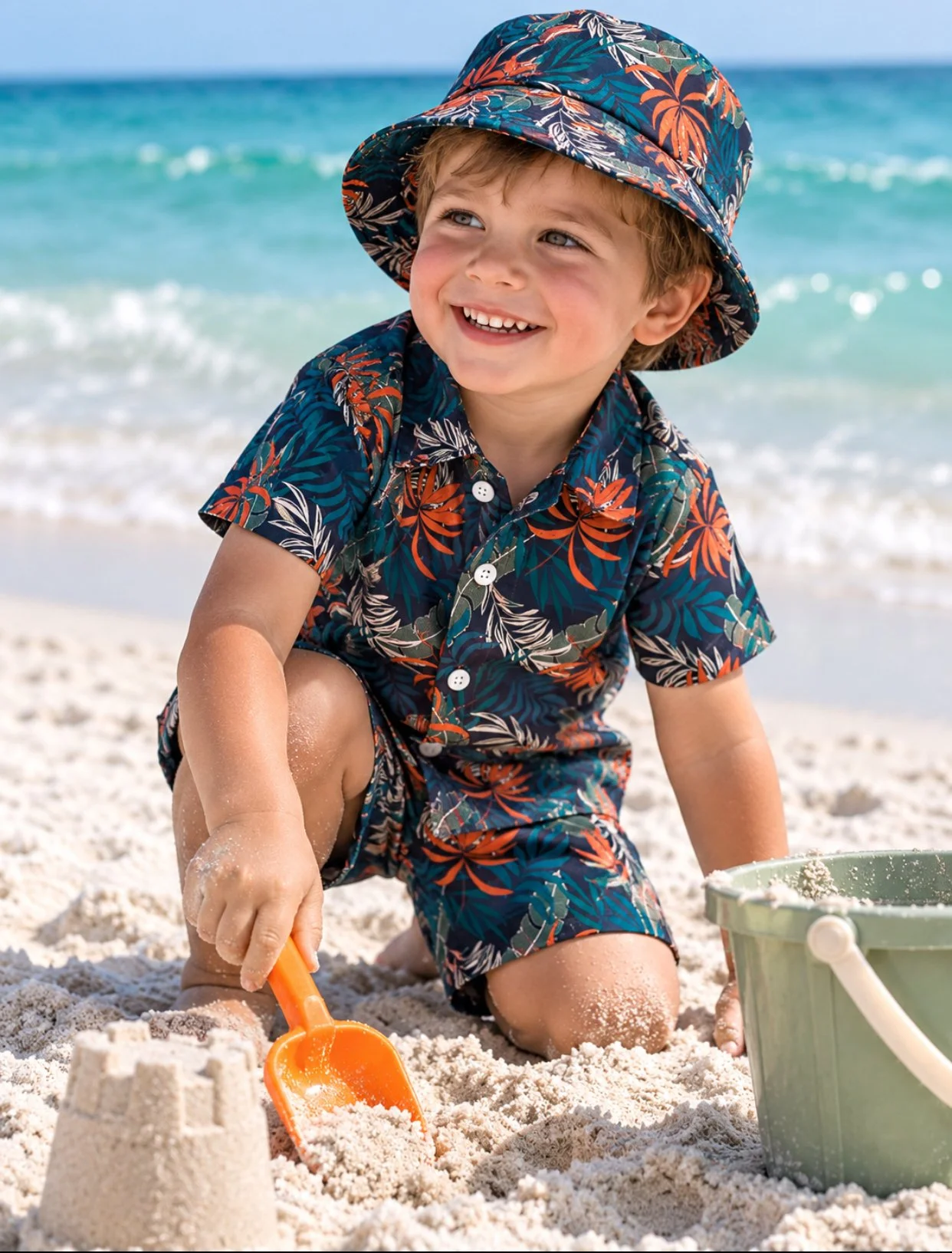 Tropical Adventure Hawaiian Shorts Set