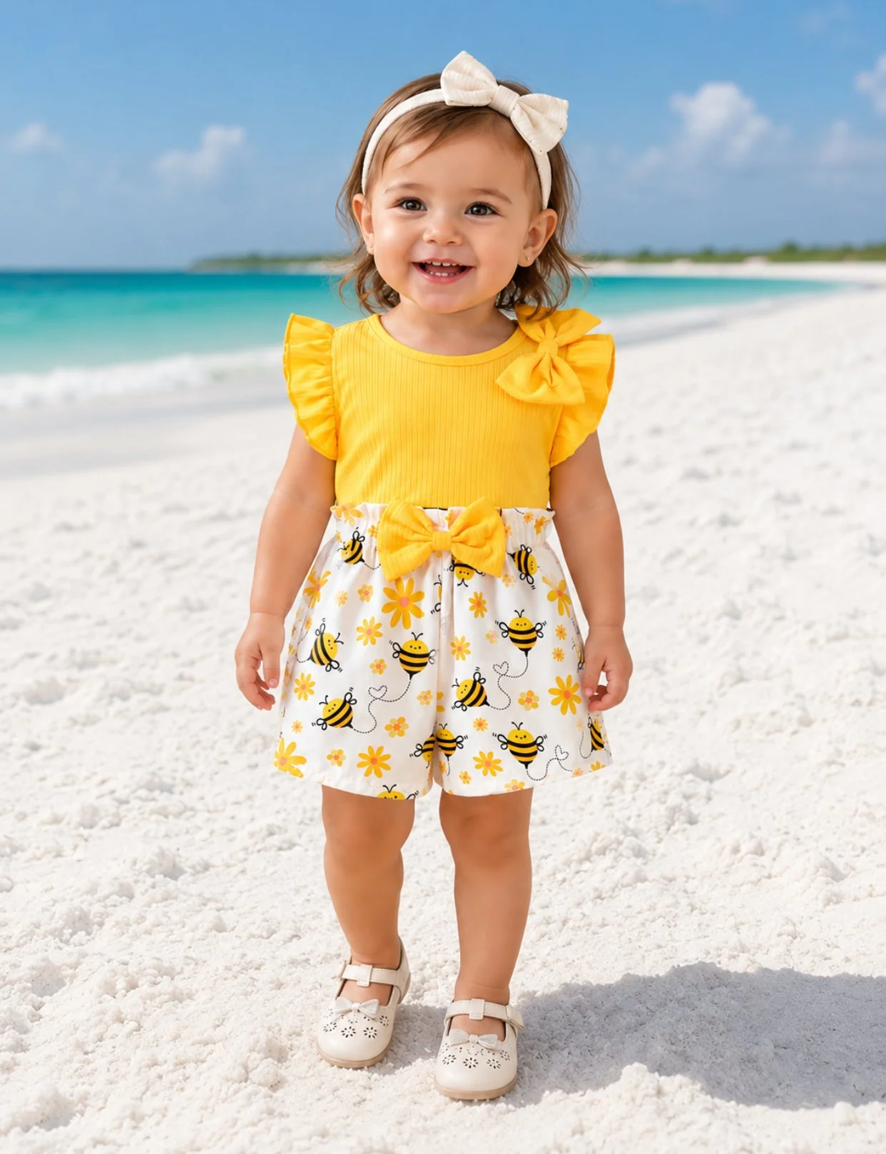 Sunny Bee Adventure Shorts Set