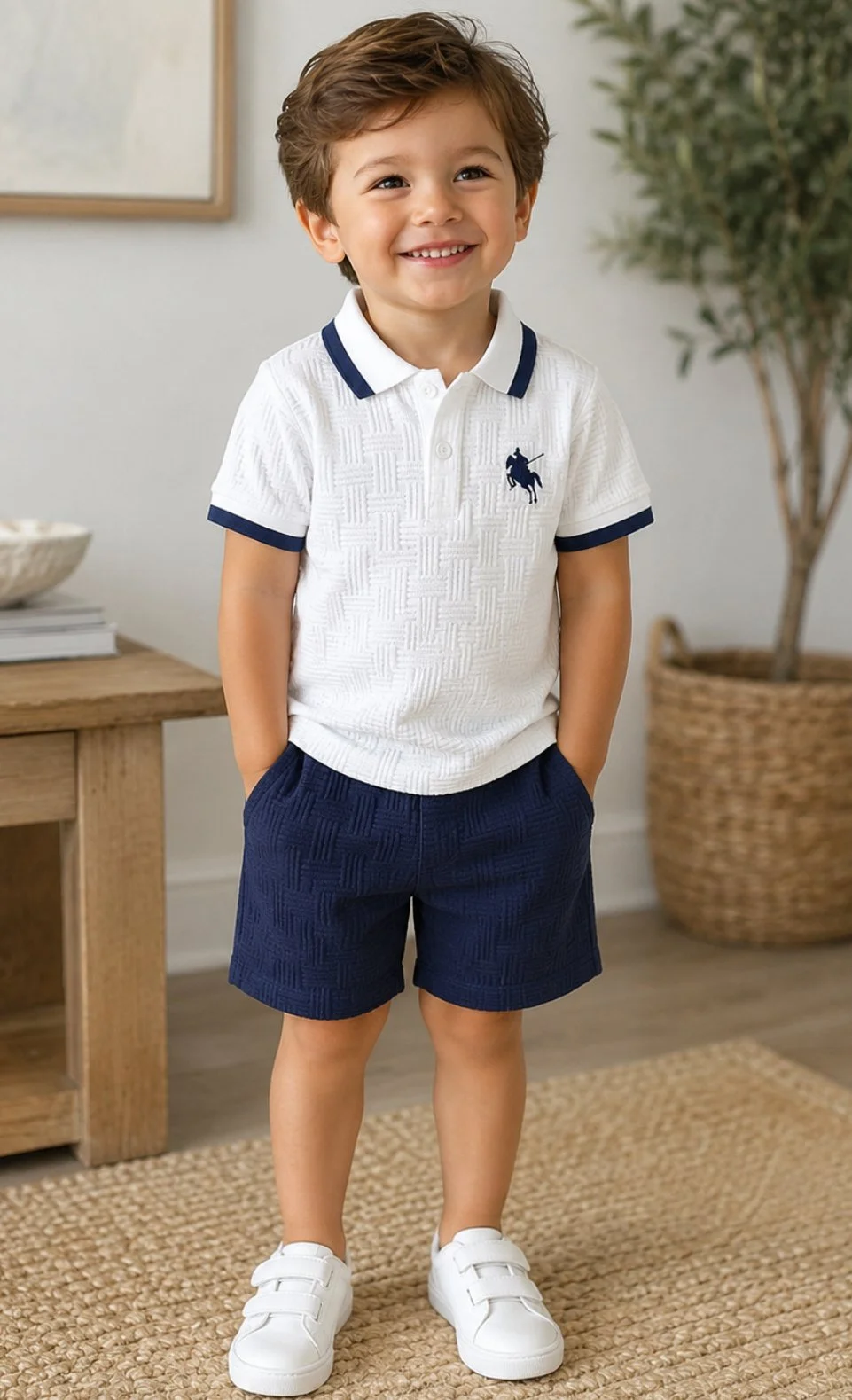 Charming Boy's Knitted Short Set