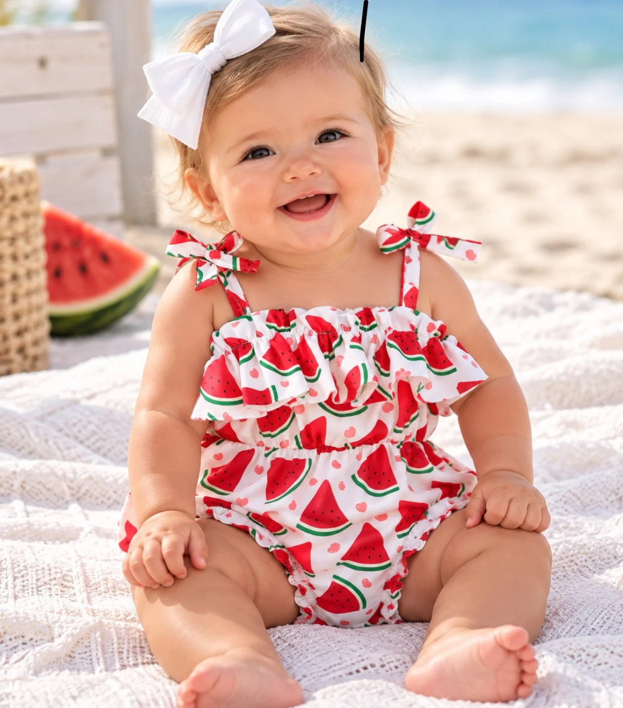 Baby Girl's Watermelon Romper