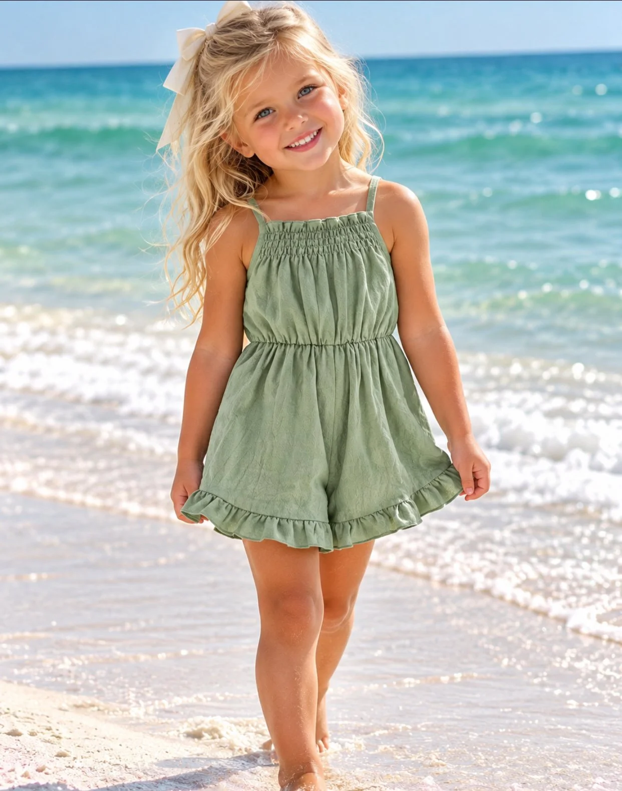 Charming Girls' Summer Romper