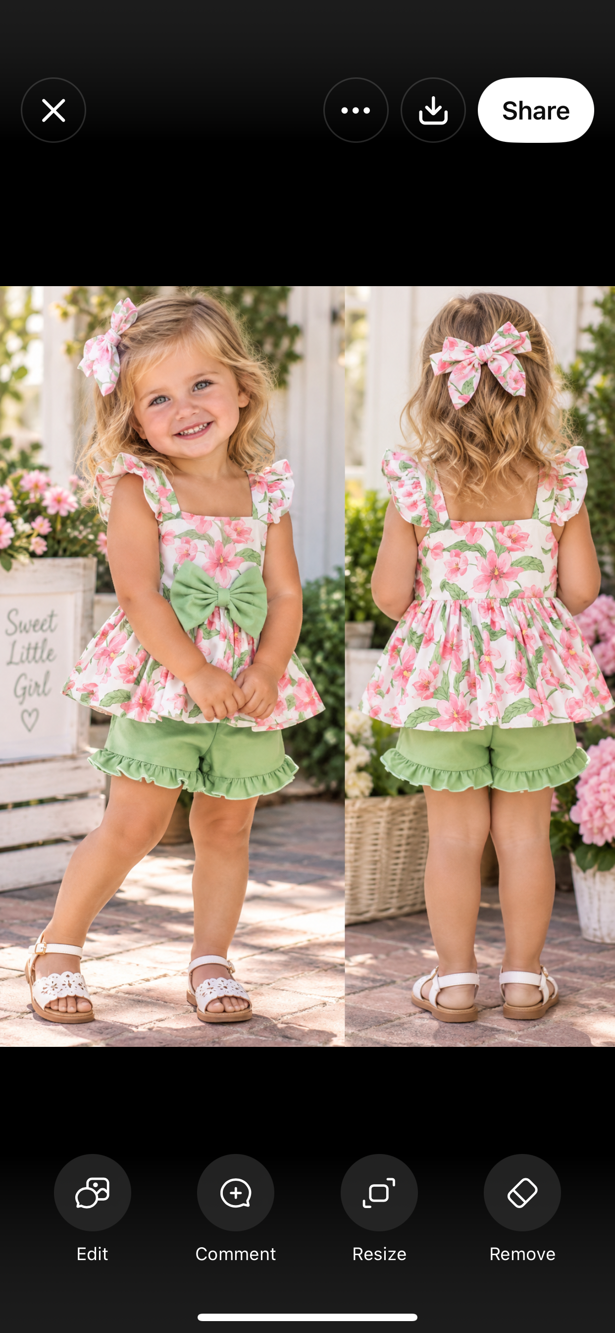 Floral Fun Shorts Set with Matching Bow