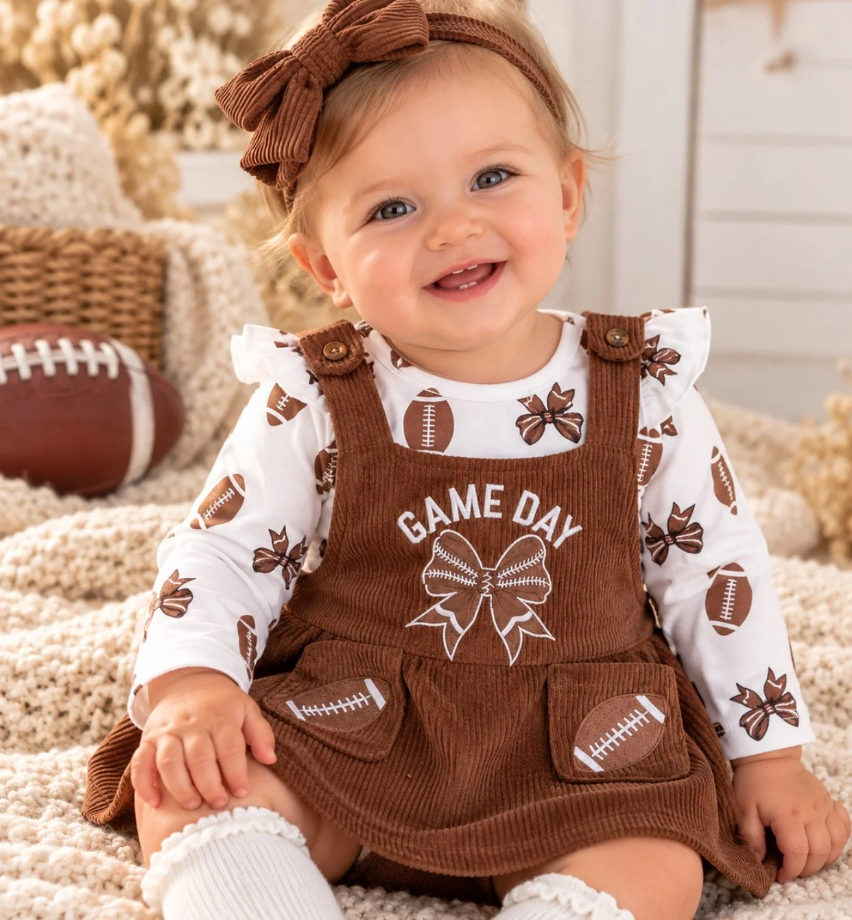 Girls' Football Romper & Ruffle Shirt