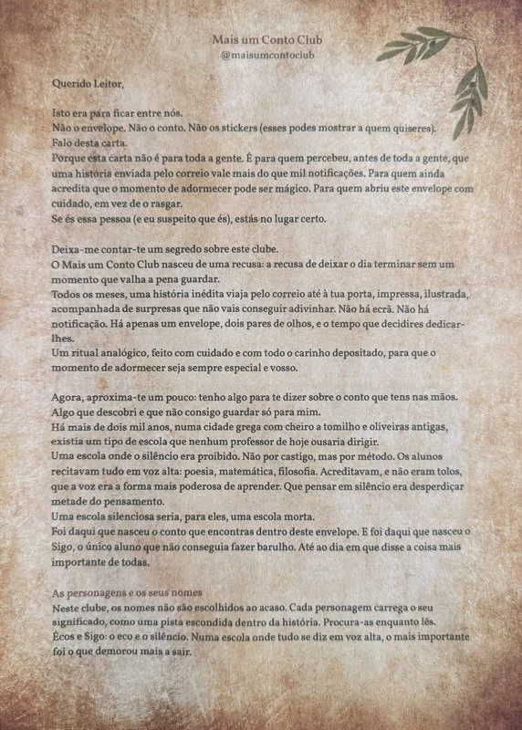 Carta do clube em papel envelhecido