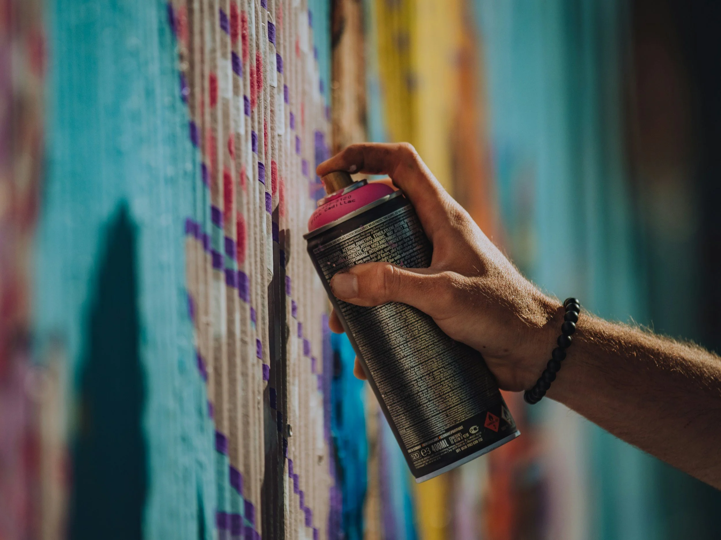 spray paint can in action
