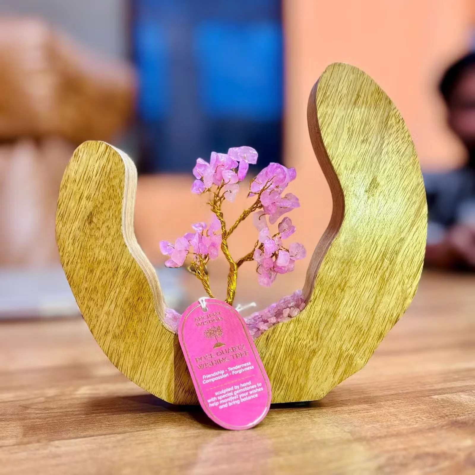 Rose Quartz Gemstone Tree Garden