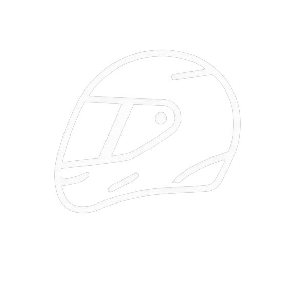 Neon outline of a motorcycle helmet on a black background.