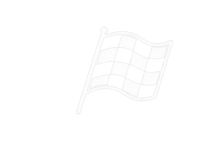 A checkered flag on a black background.