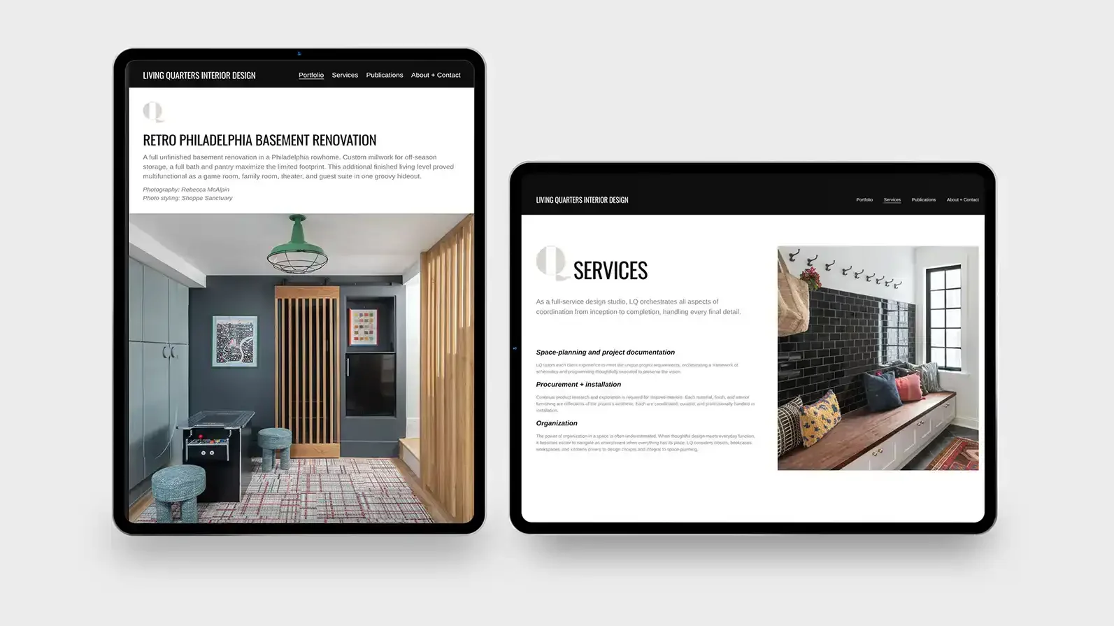 Living Quarters Interior Design Website View 2