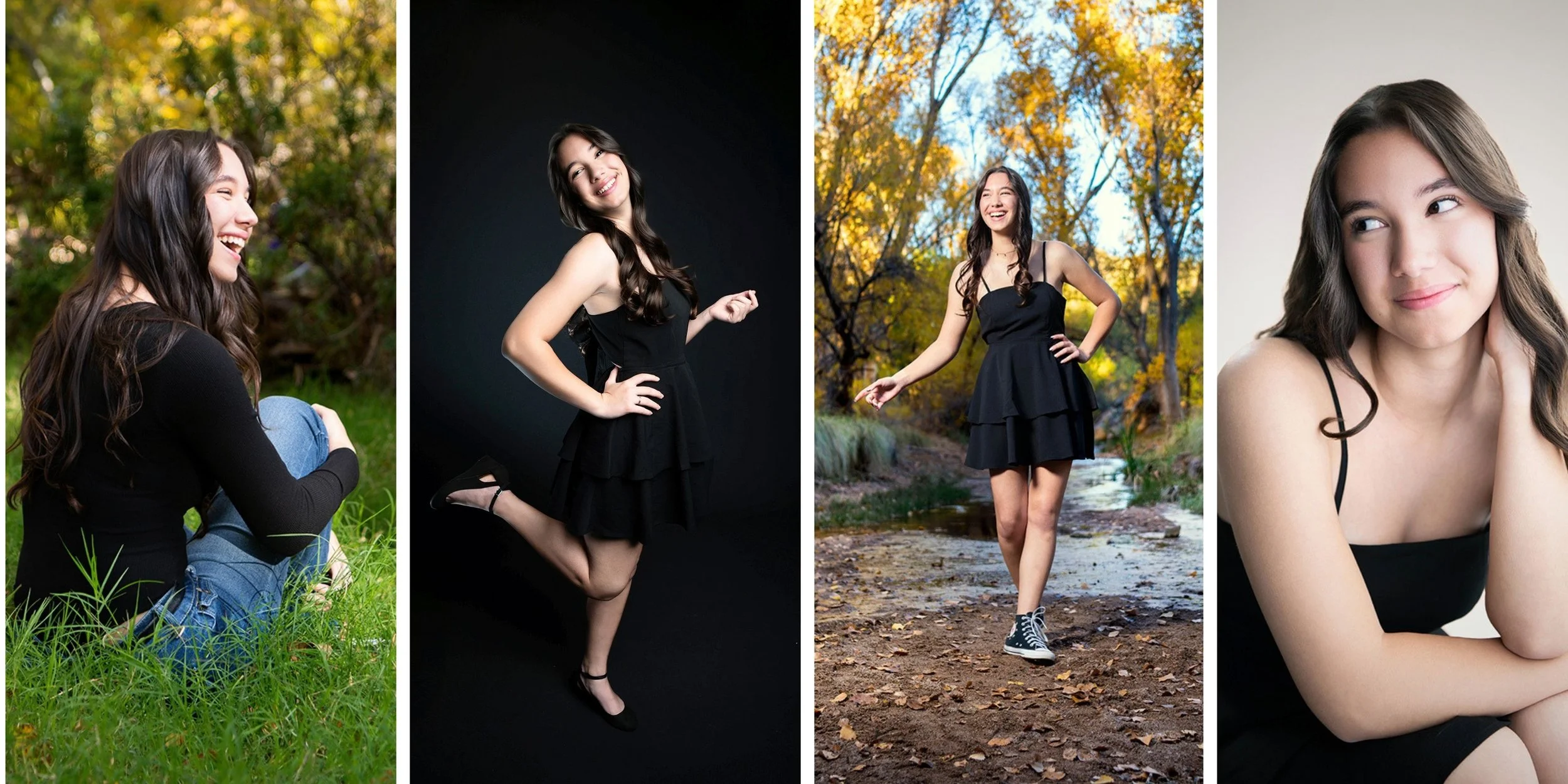 samples of a tucson senior girl posing outdoors and in the studio