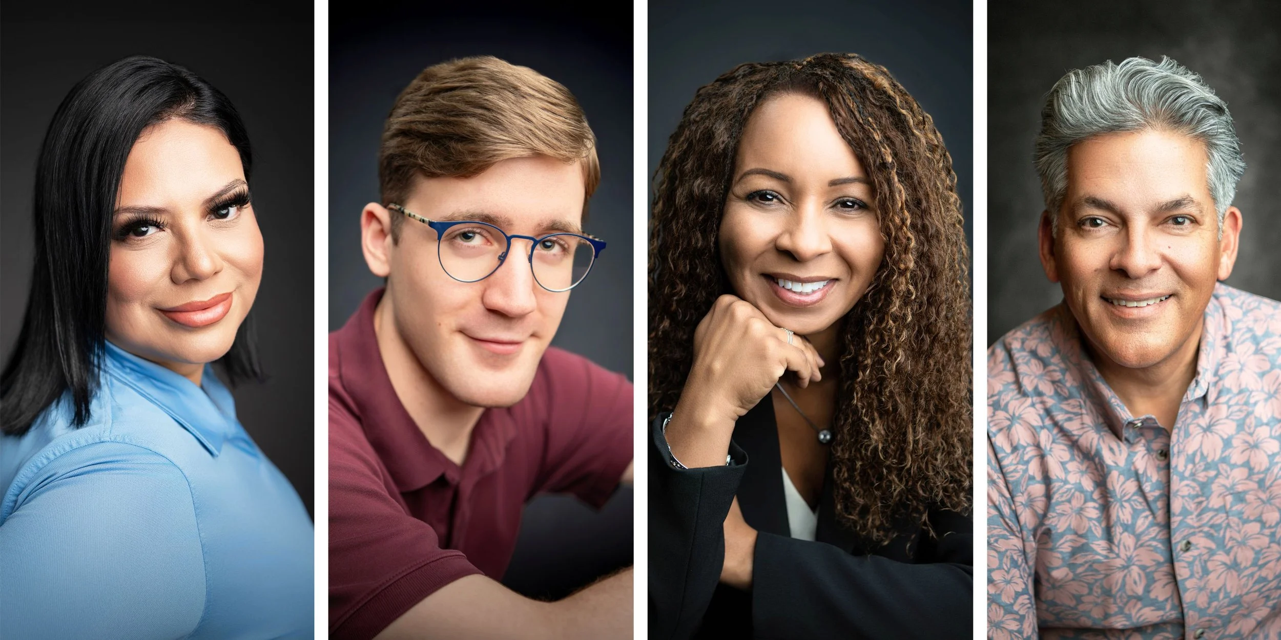 samples of headshots taken in studio at amy ijams photography