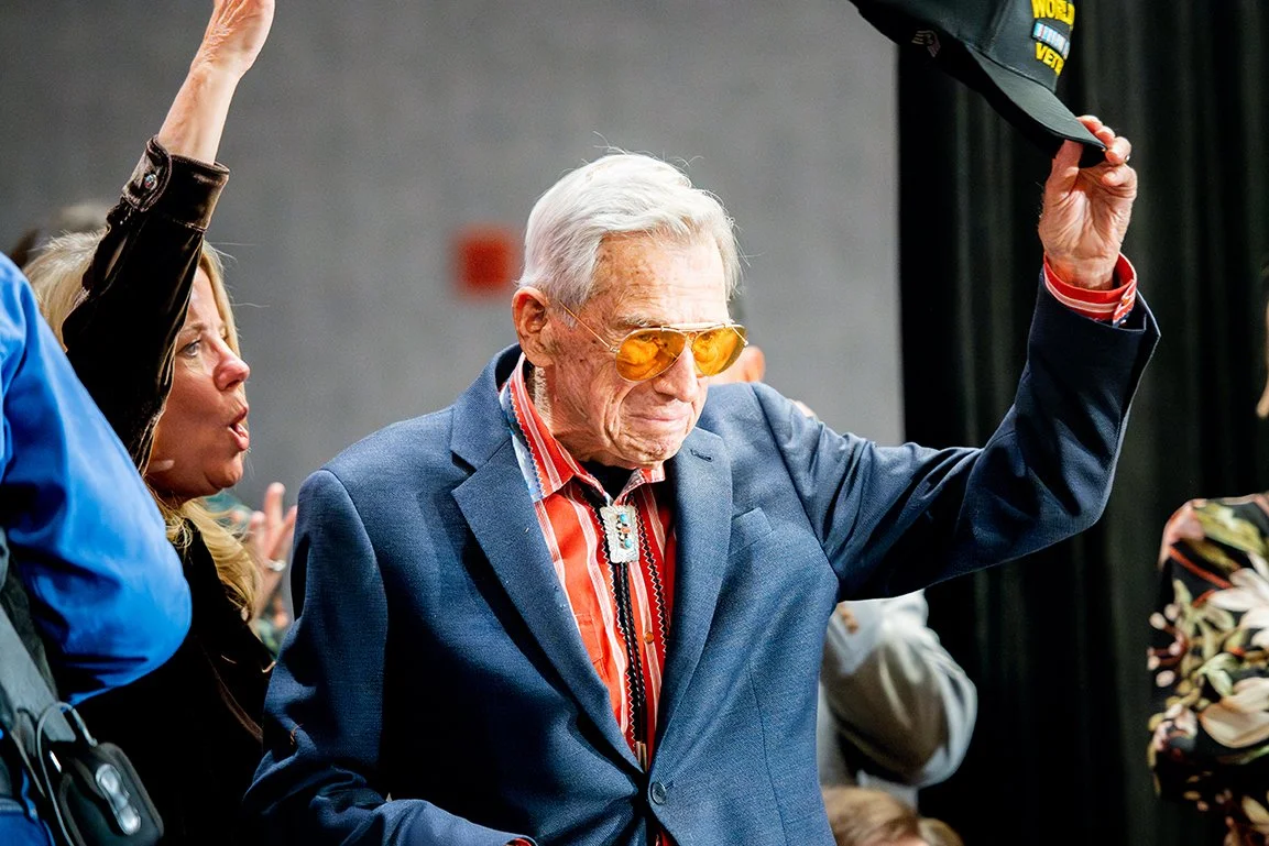 family celebrate 100th birthday with father at tucson event with photography