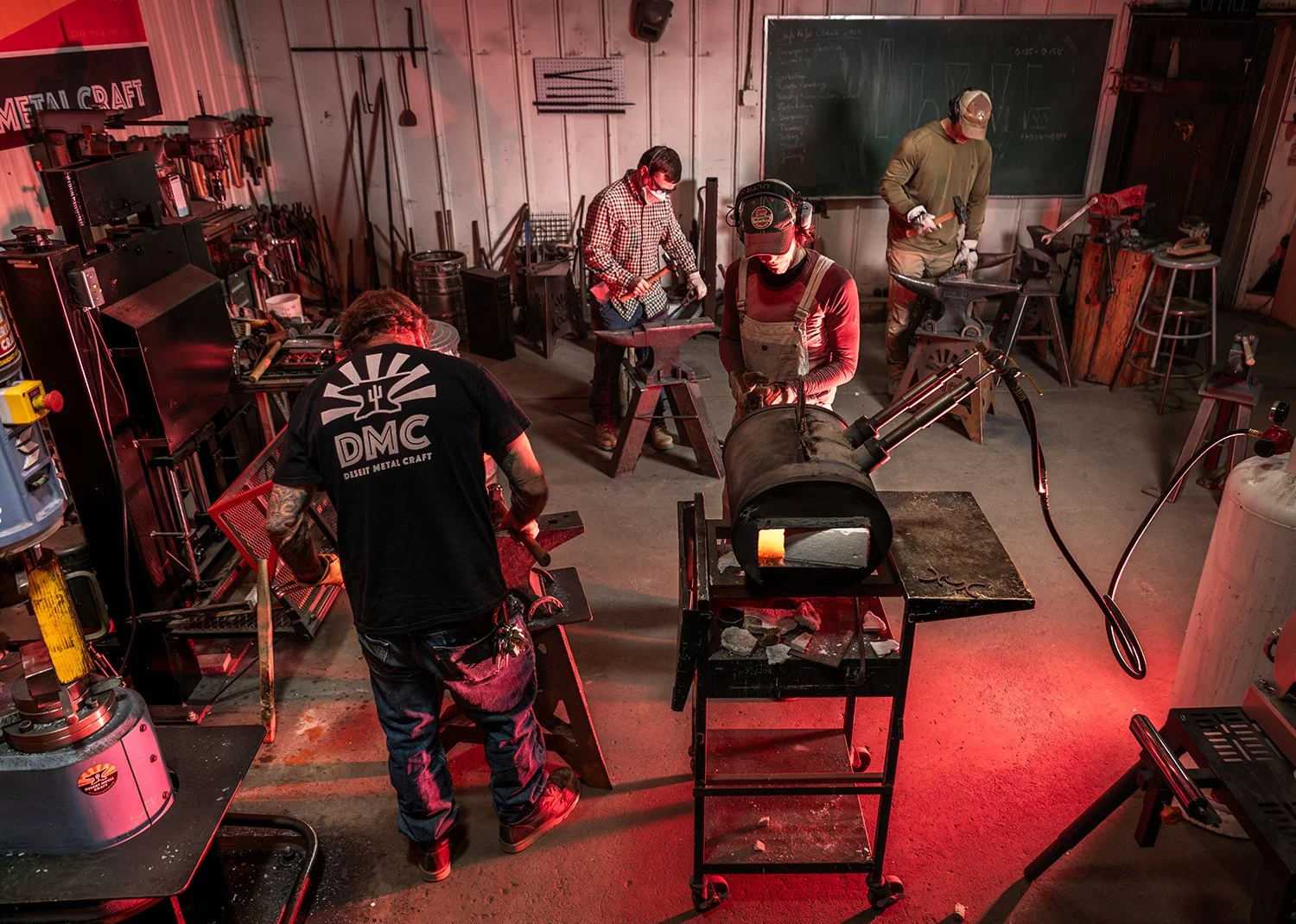 tucson metal workers in a shop during a photo shoot