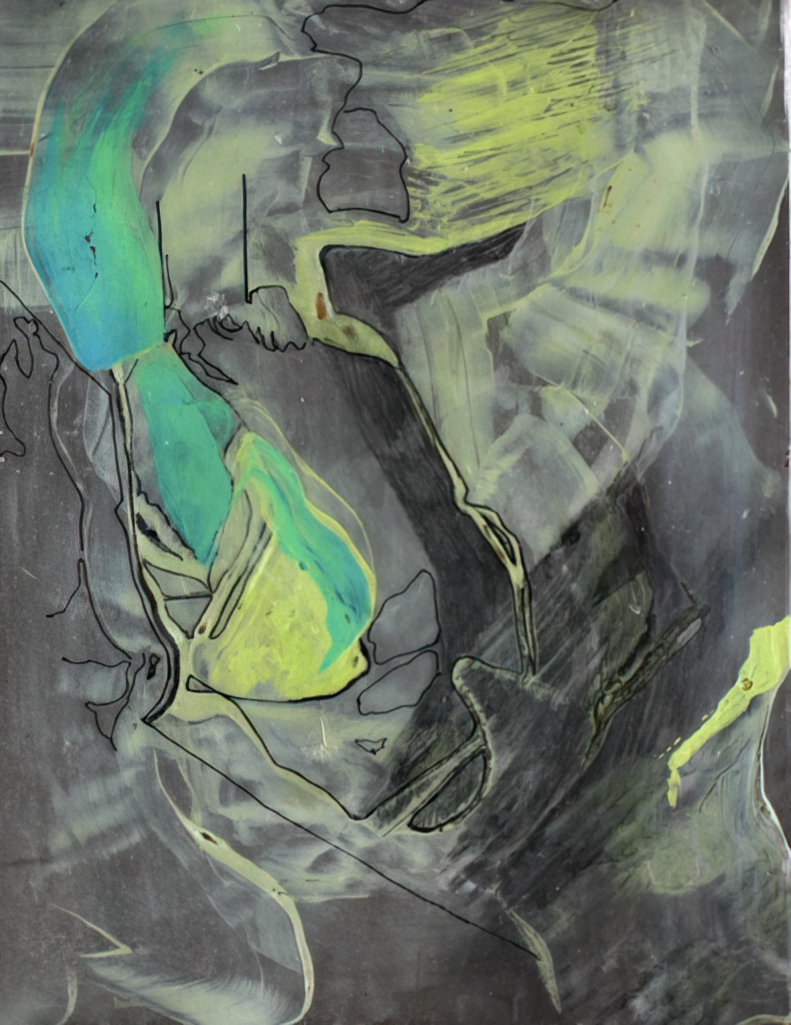 untitled, various material on metal plate, 2015