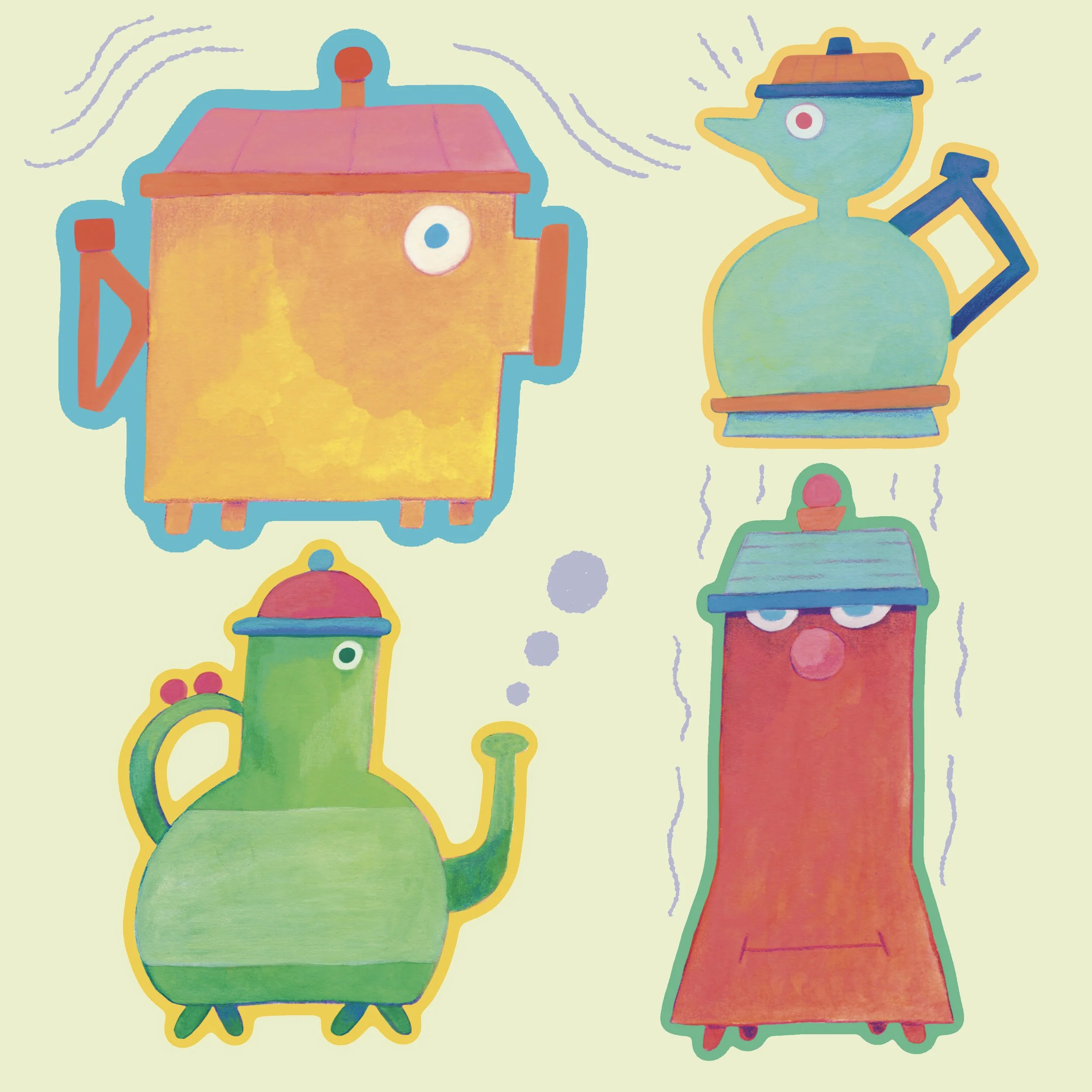 Teapots Sticker Sheet