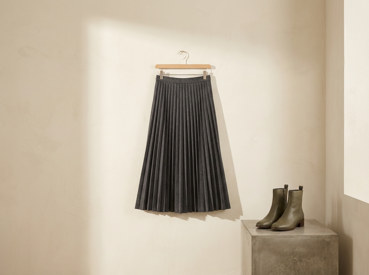 Pleated Midi Skirt