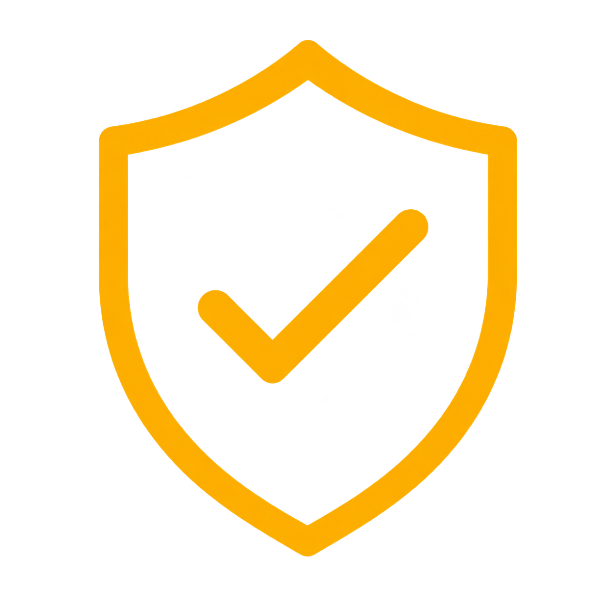 A yellow shield with a yellow checkmark in the center.