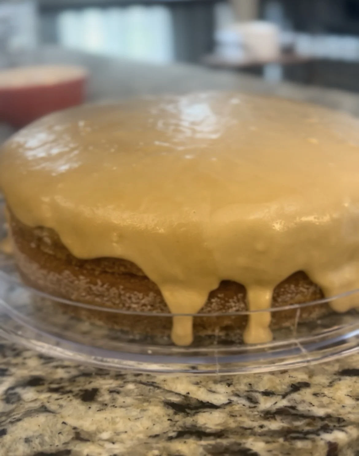 Two-Layer Banana Cake with Caramel Icing