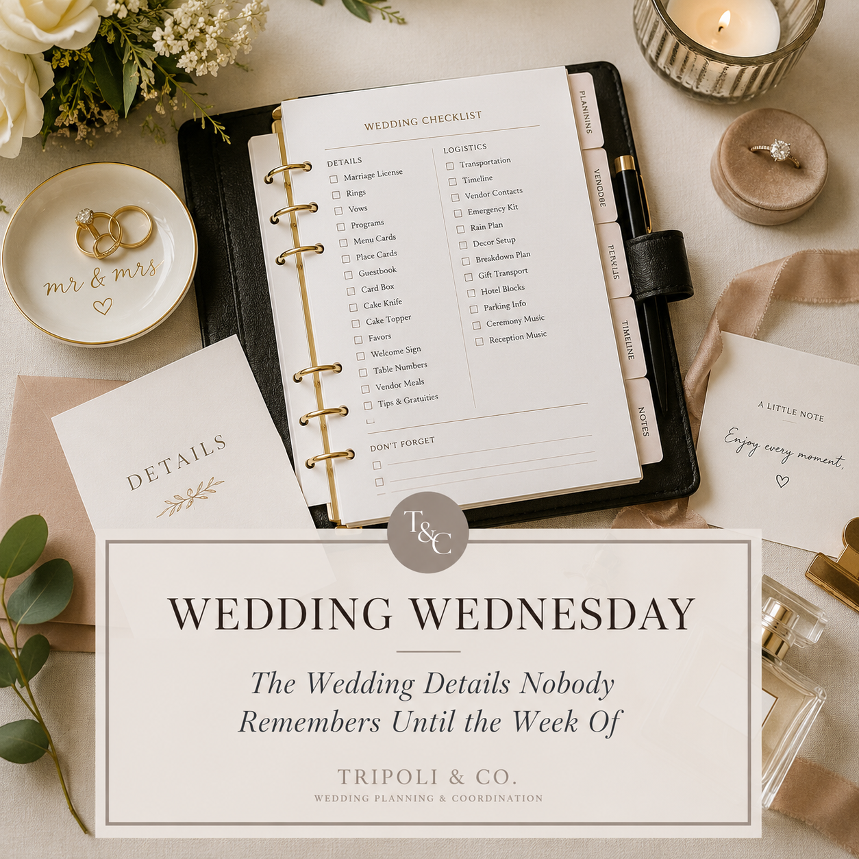 Wedding Wednesday: The Wedding Details Nobody Remembers Until the Week Of