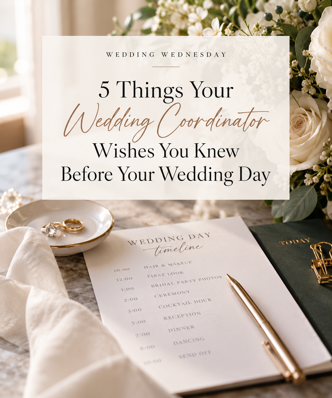 Wedding Wednesday: 5 Things Your Wedding Coordinator Wishes You Knew Before Your Wedding Day