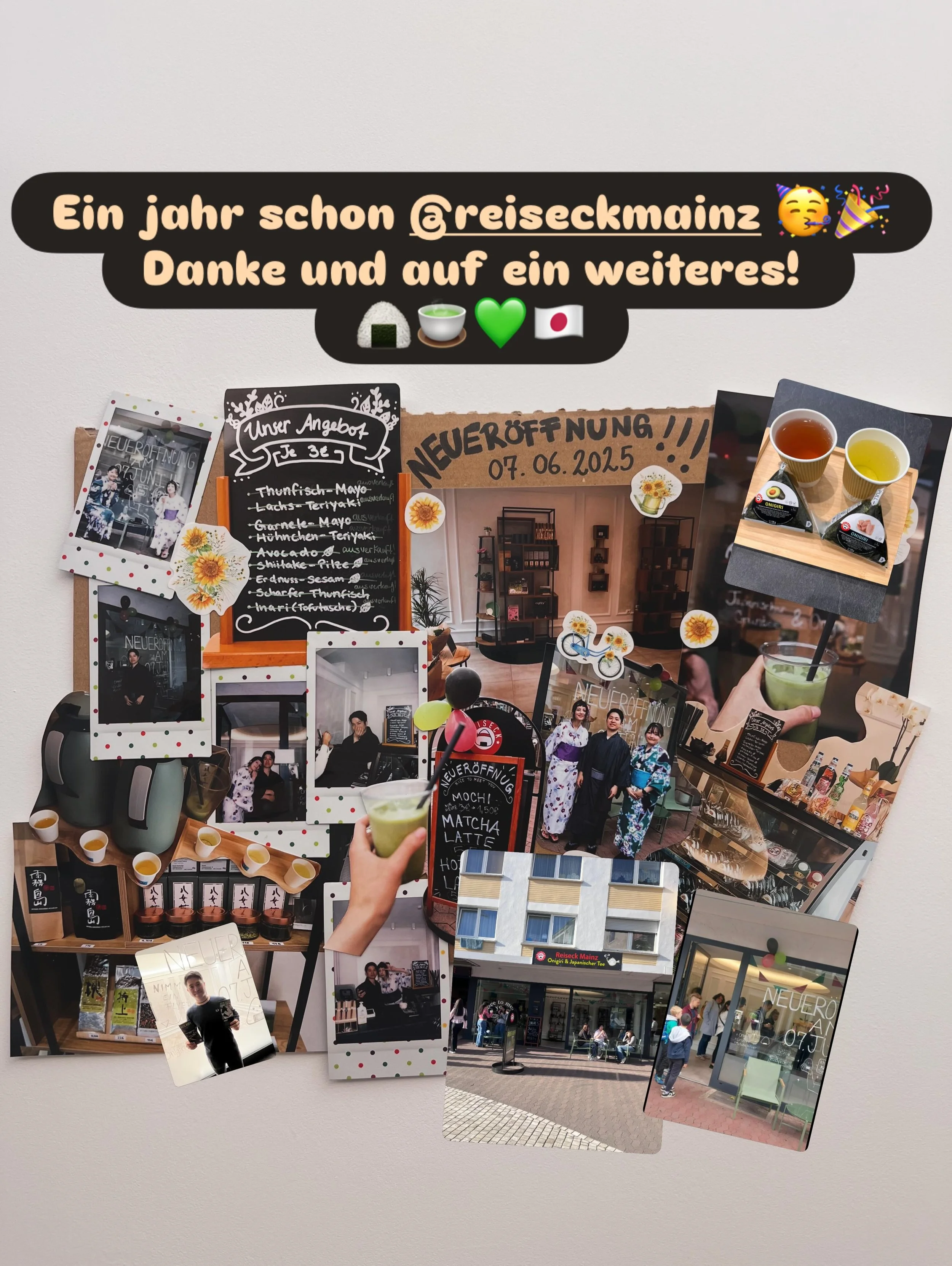 Ein Jahr kleiner Laden 🍙🍵💚

Danke an alle,
die vorbeigekommen sind,
wiedergekommen sind
und uns unterst&uuml;tzt haben.

Als kleines Dankesch&ouml;n
starten wir ab morgen unsere Matcha Latte Stempelkarte 🙈💥
(Diese Woche gibt es sogar 2 Stempel p
