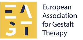 Logo de l'European Association for Gestalt Therapy avec un fond jaune et un texte à côté.