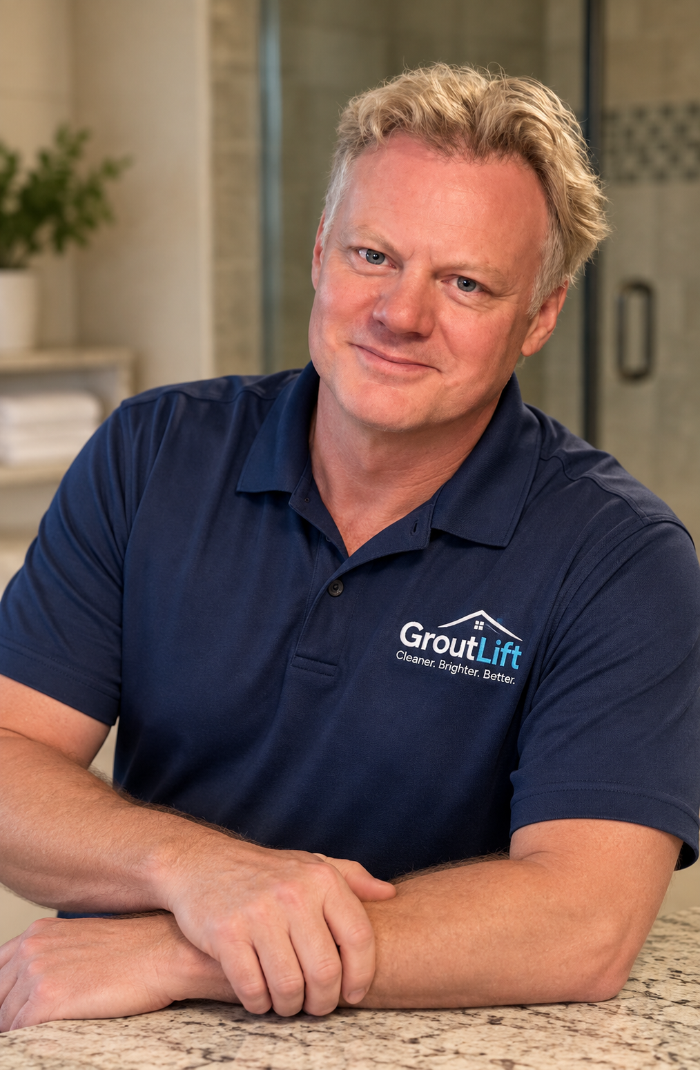 Joe Kelly, owner of GroutLift, a tile and grout restoration company in Charlotte, NC.