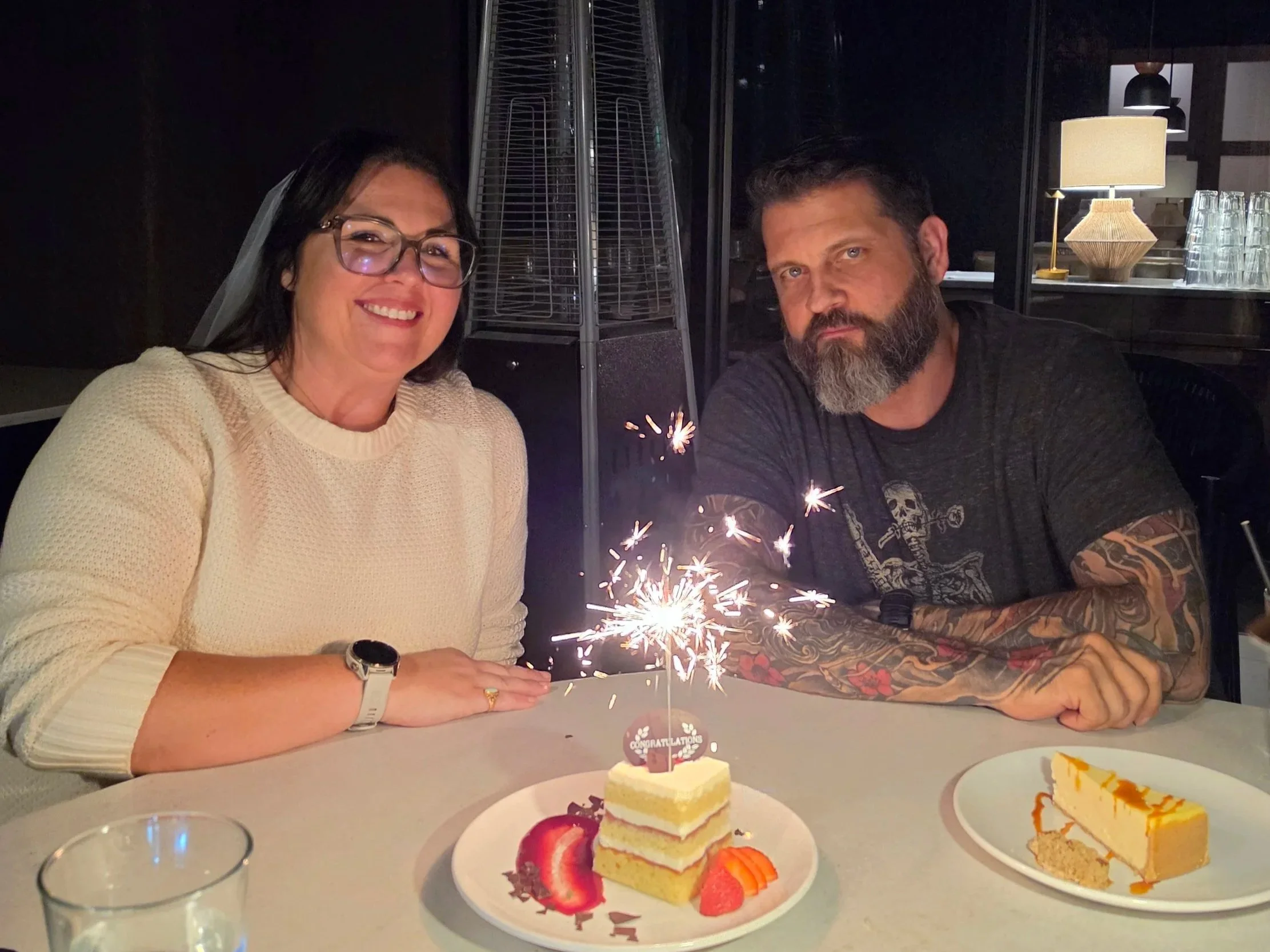Broome & Orchard sent desert to our table and Mercy brought the sparklers! 