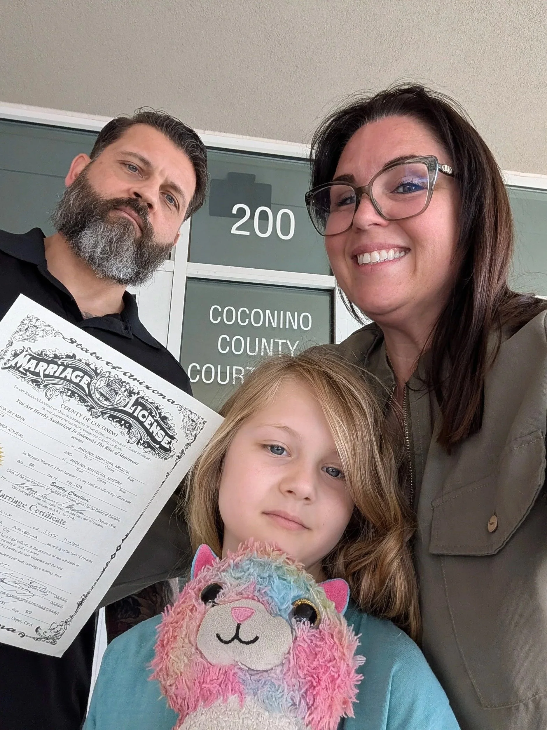 Went to the courthouse in Flagstaff the day after and made it legal! 