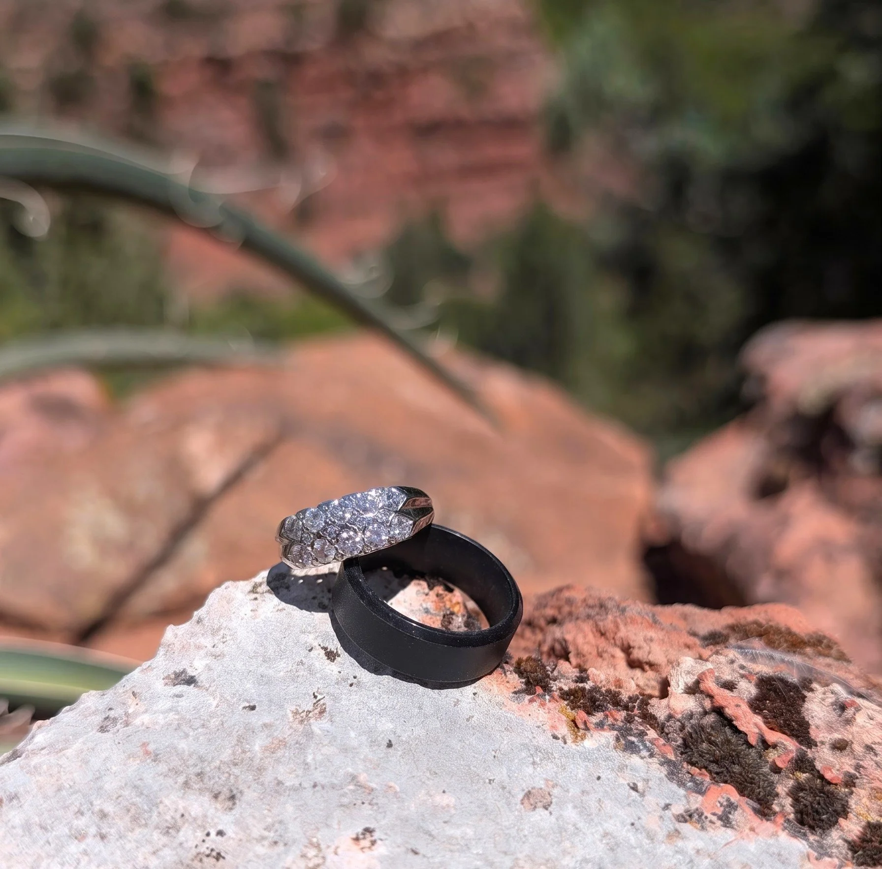 Our rings, as we were looking for rings we came across Alex's Grandmother's ring, it looked very similar to what we were looking to purchase for the brides ring so we decided to have it cleaned up and use it in the ceremony 