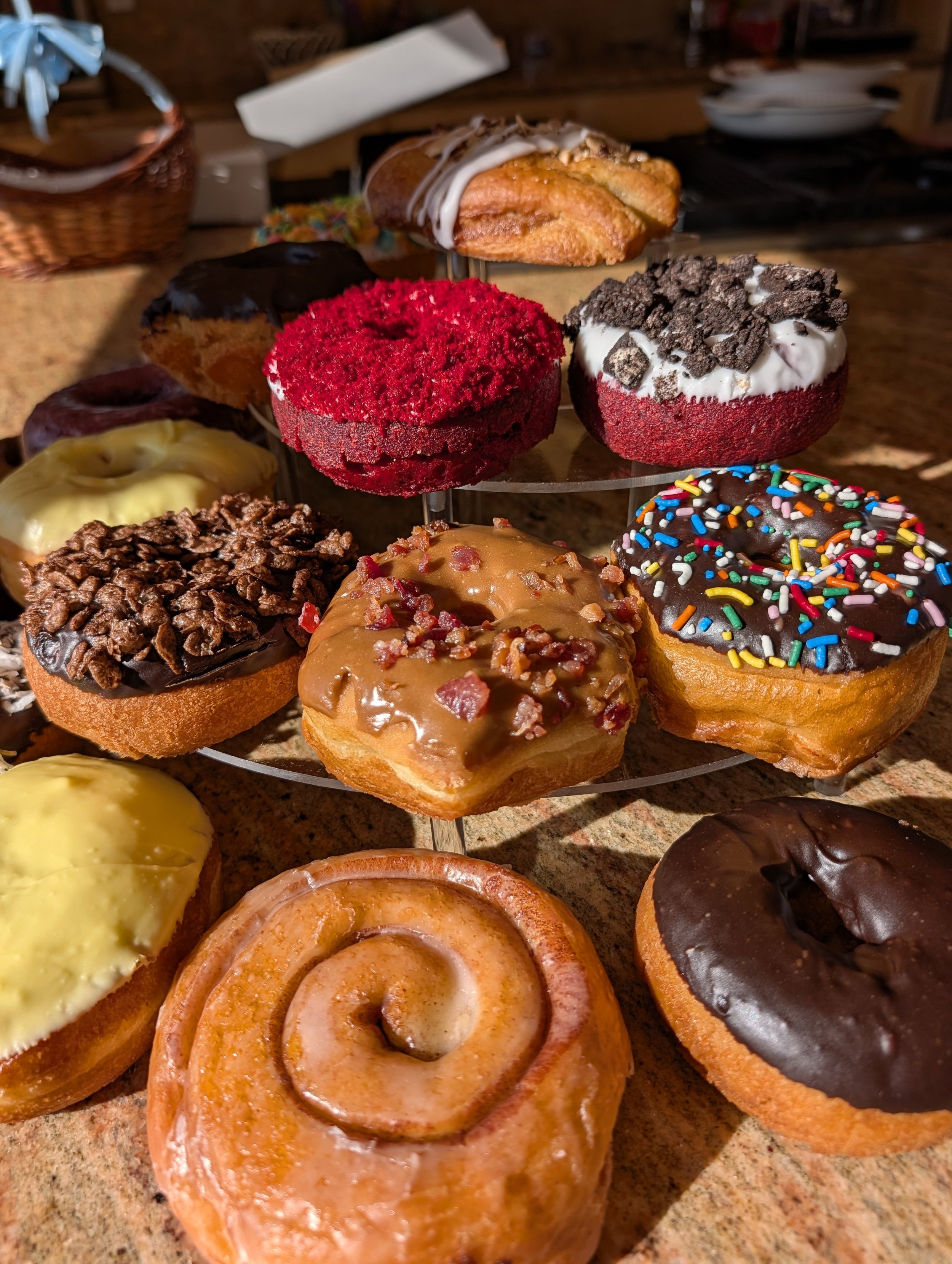 Josh's has always wanted a donut cake... 
