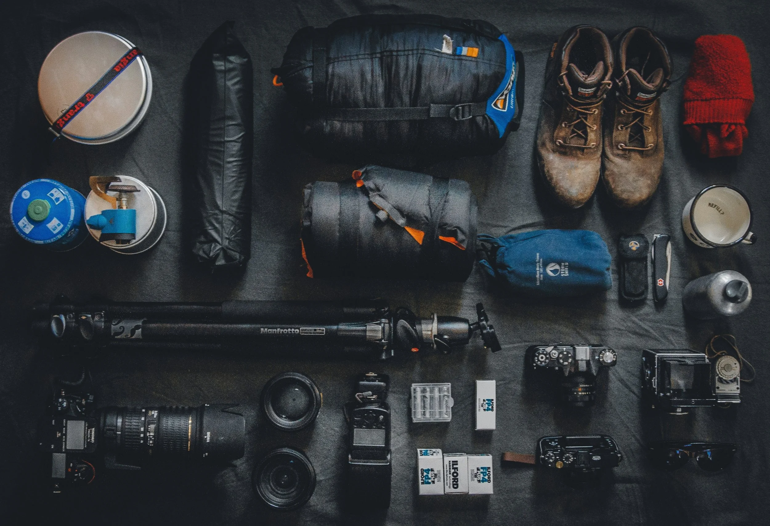 editorial photo of camping gear