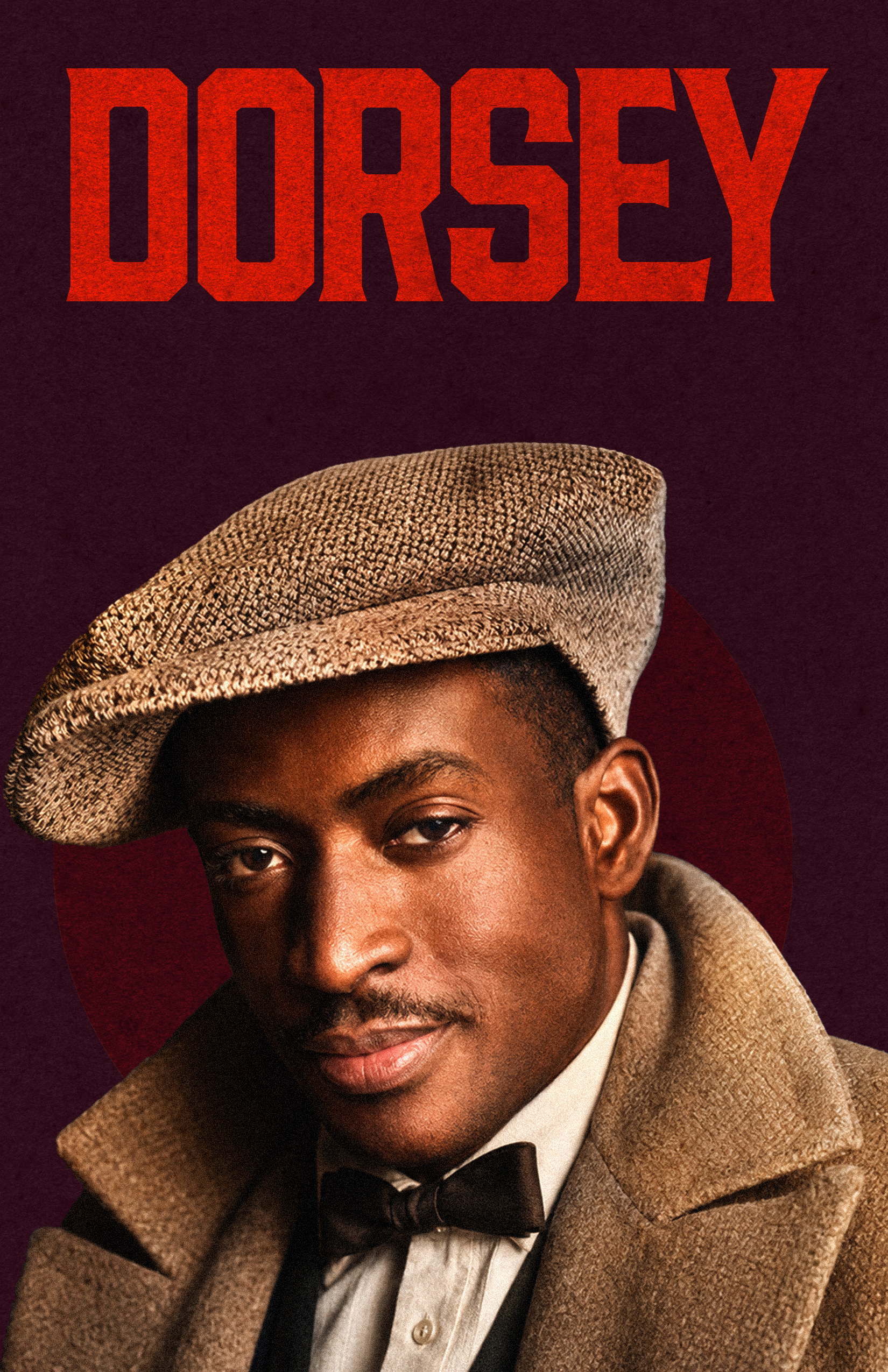 Dorsey key art featuring a young man in a flat cap and overcoat