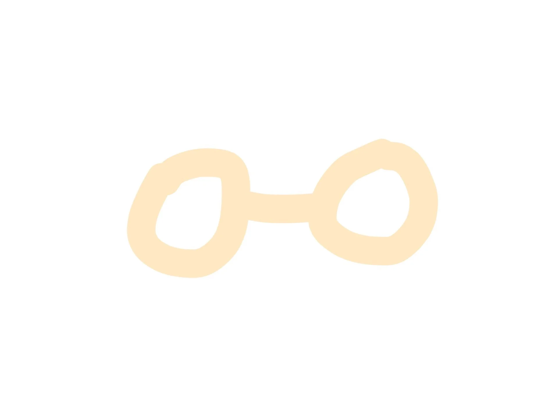 Simple illustrated pair of beige eyeglasses with round lenses on a white background.