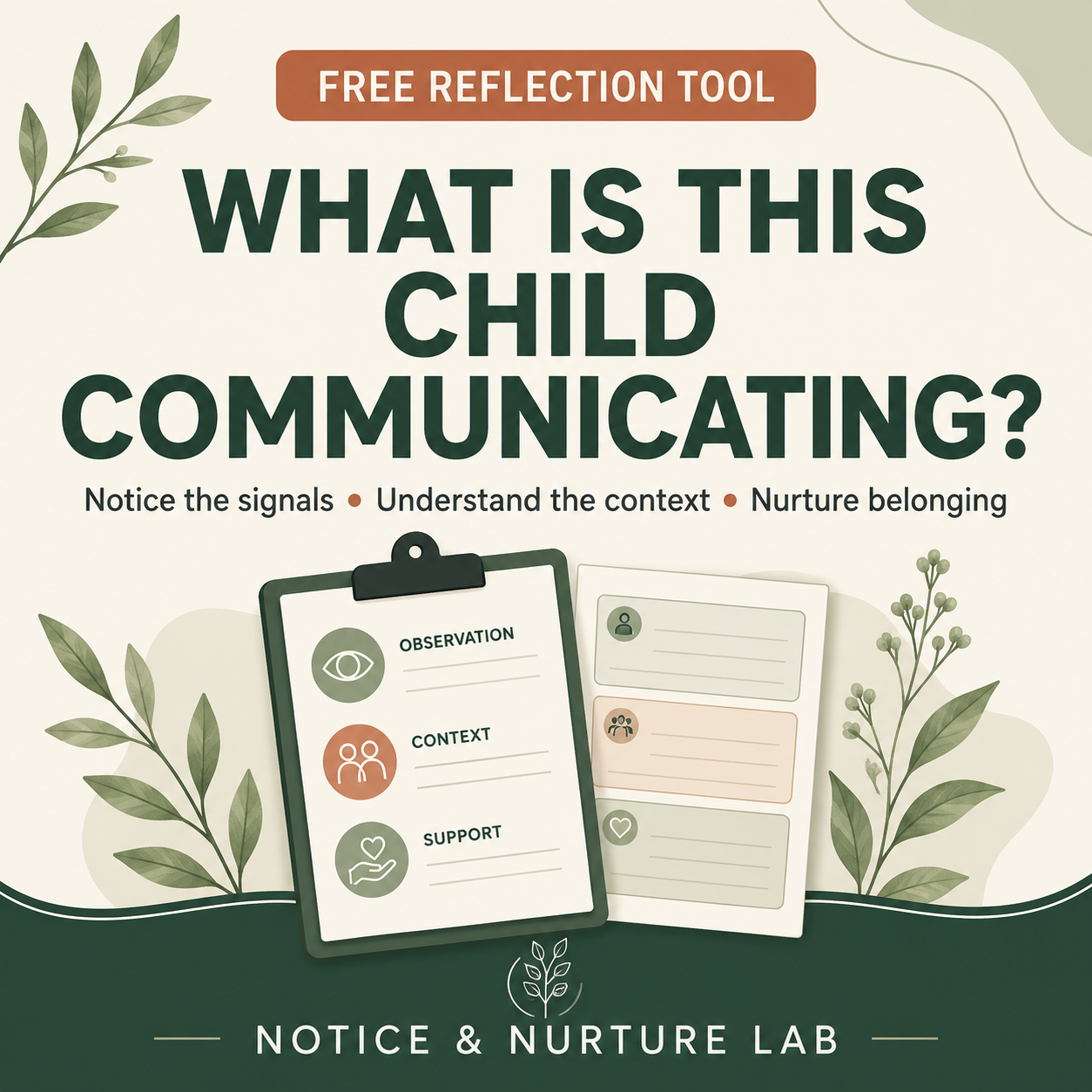 What Is This Child Communicating? Free Reflection Tool