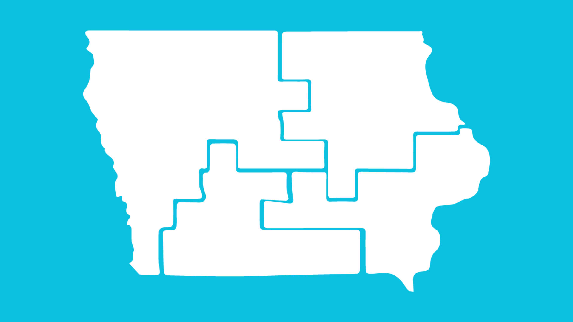 Map of Iowa's four Congressional districts