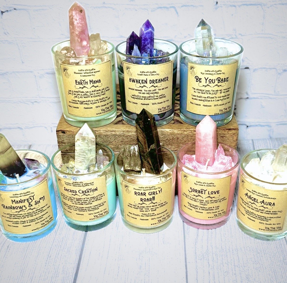 Reiki Charged Crystal Candles
