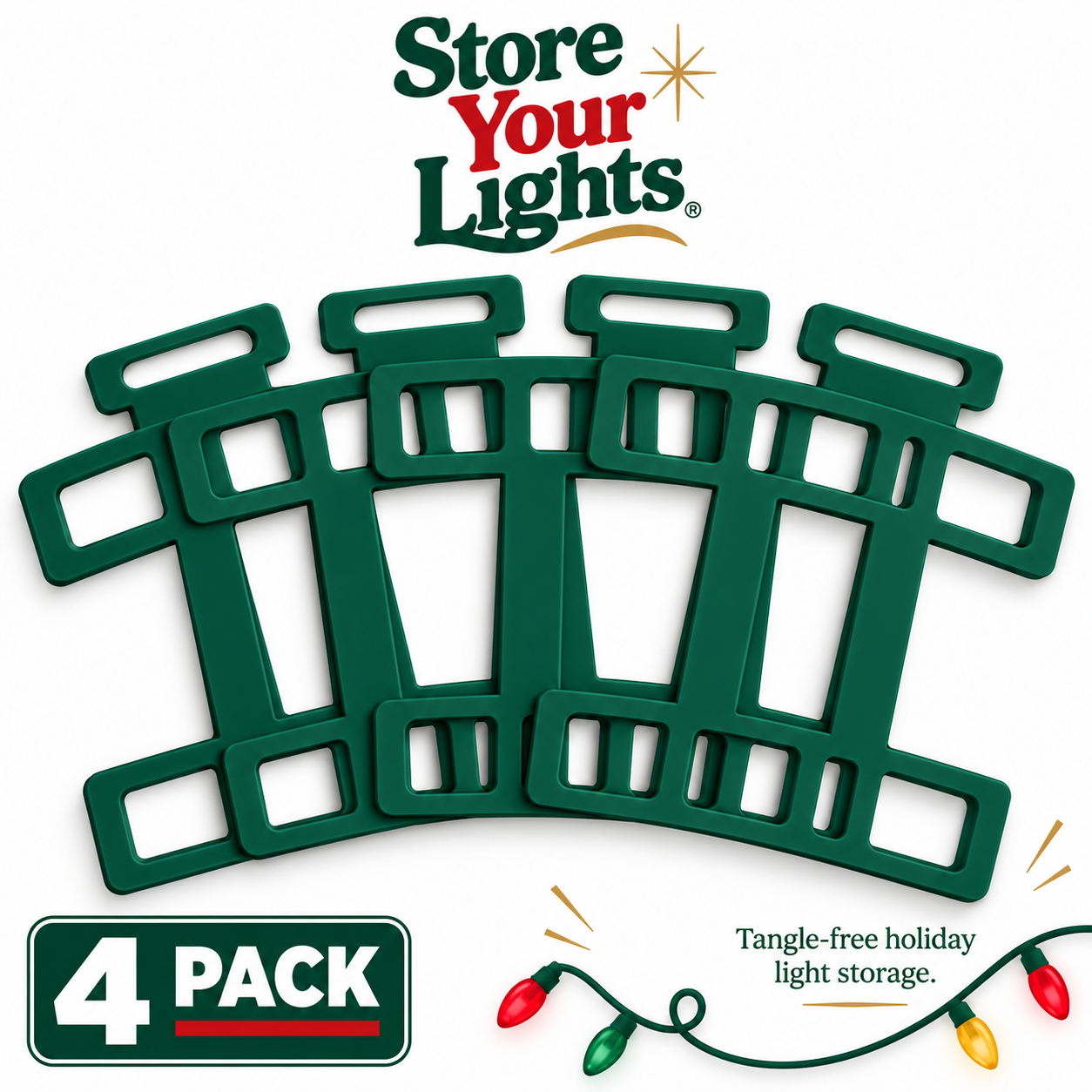 Light Wrangler 4 pack of reusable Christmas light storage organizers