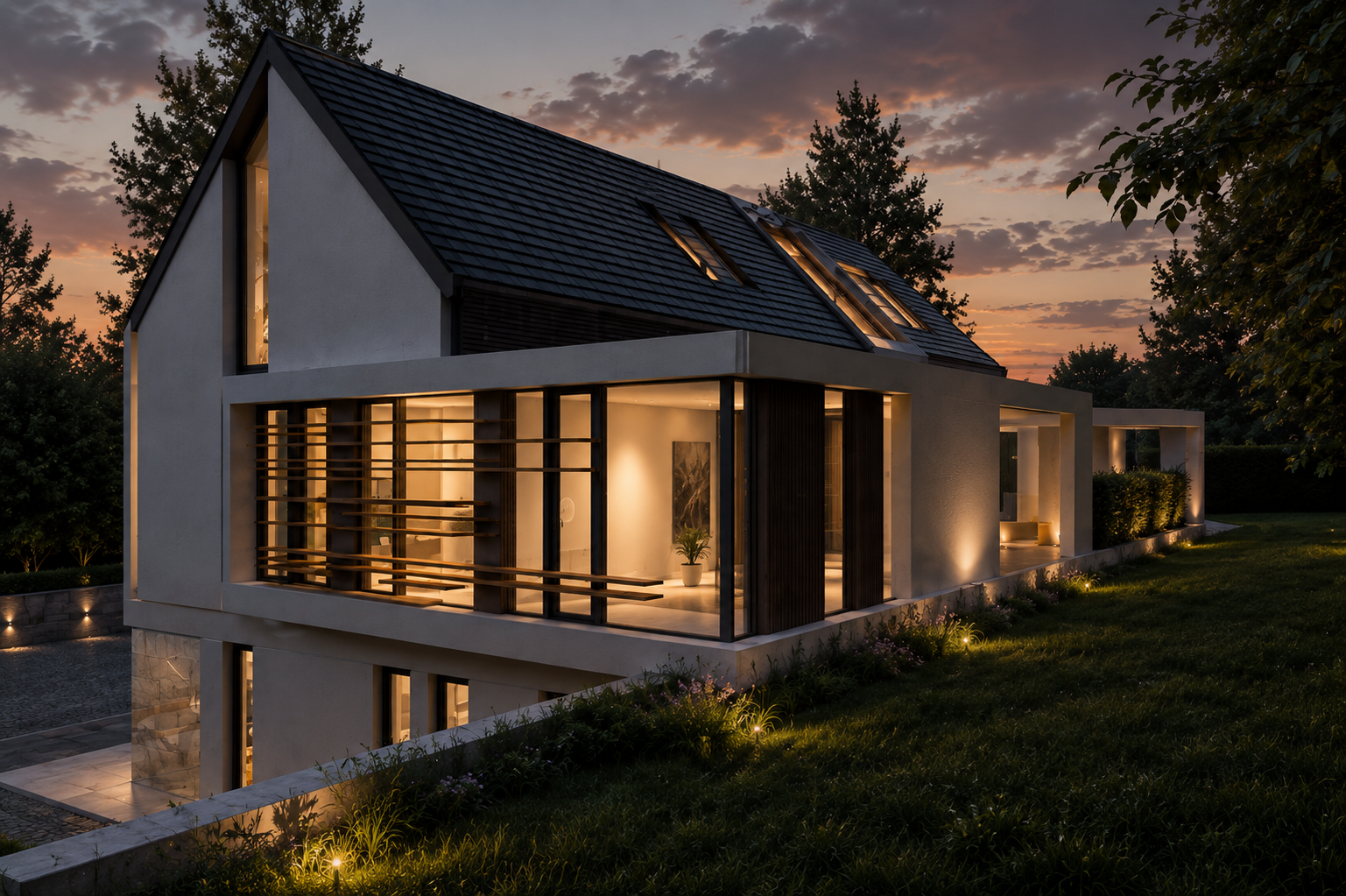 Modern house with dentist practice in Germany