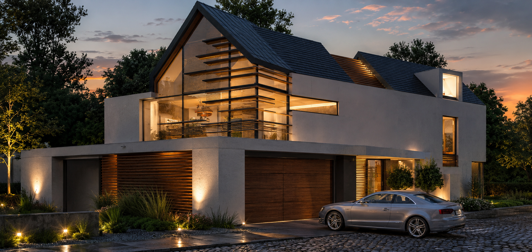 Modern house with dentist practice in Germany