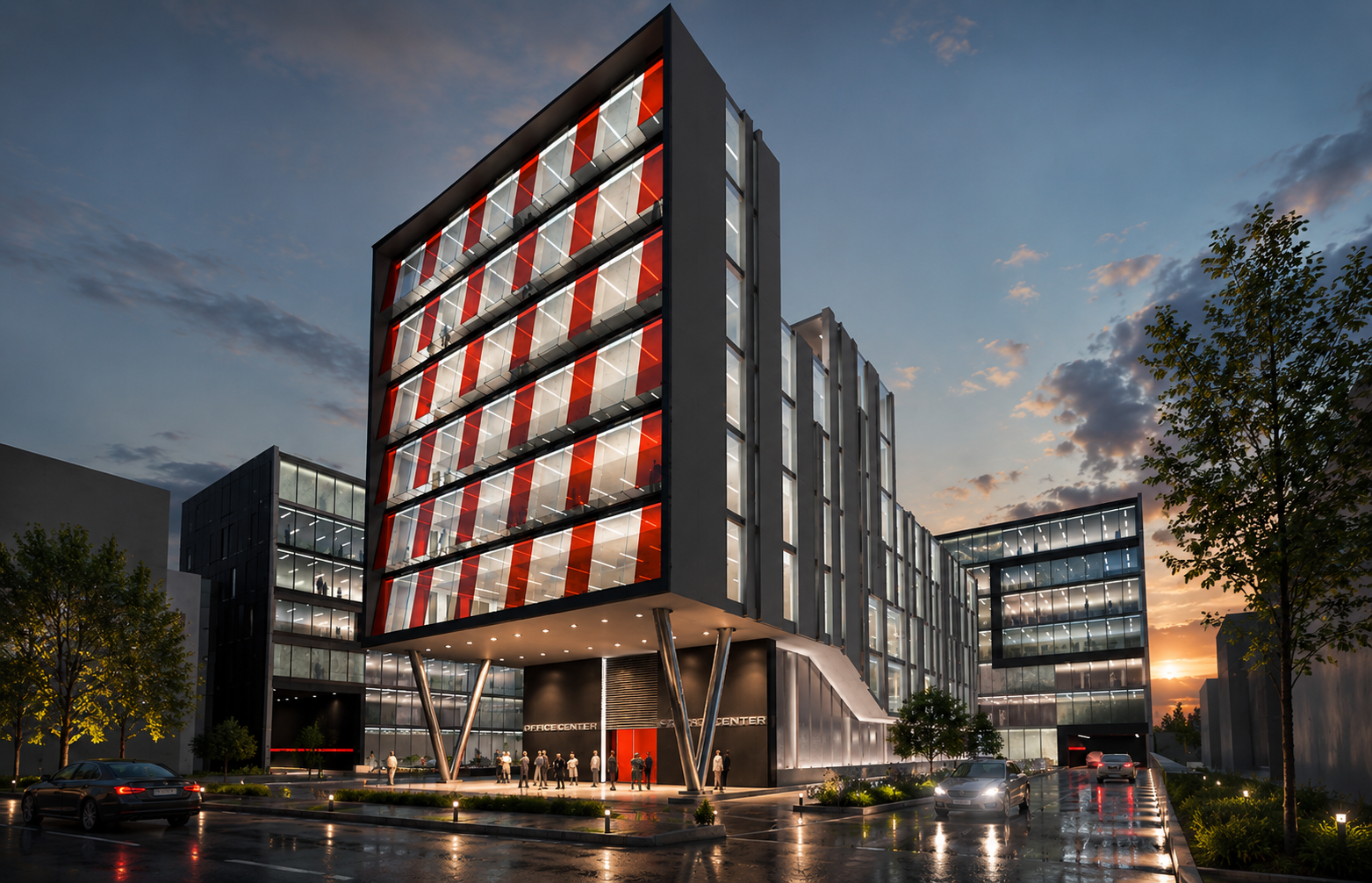 Modern office building in Lodz, Tuwima and Piotrkowska