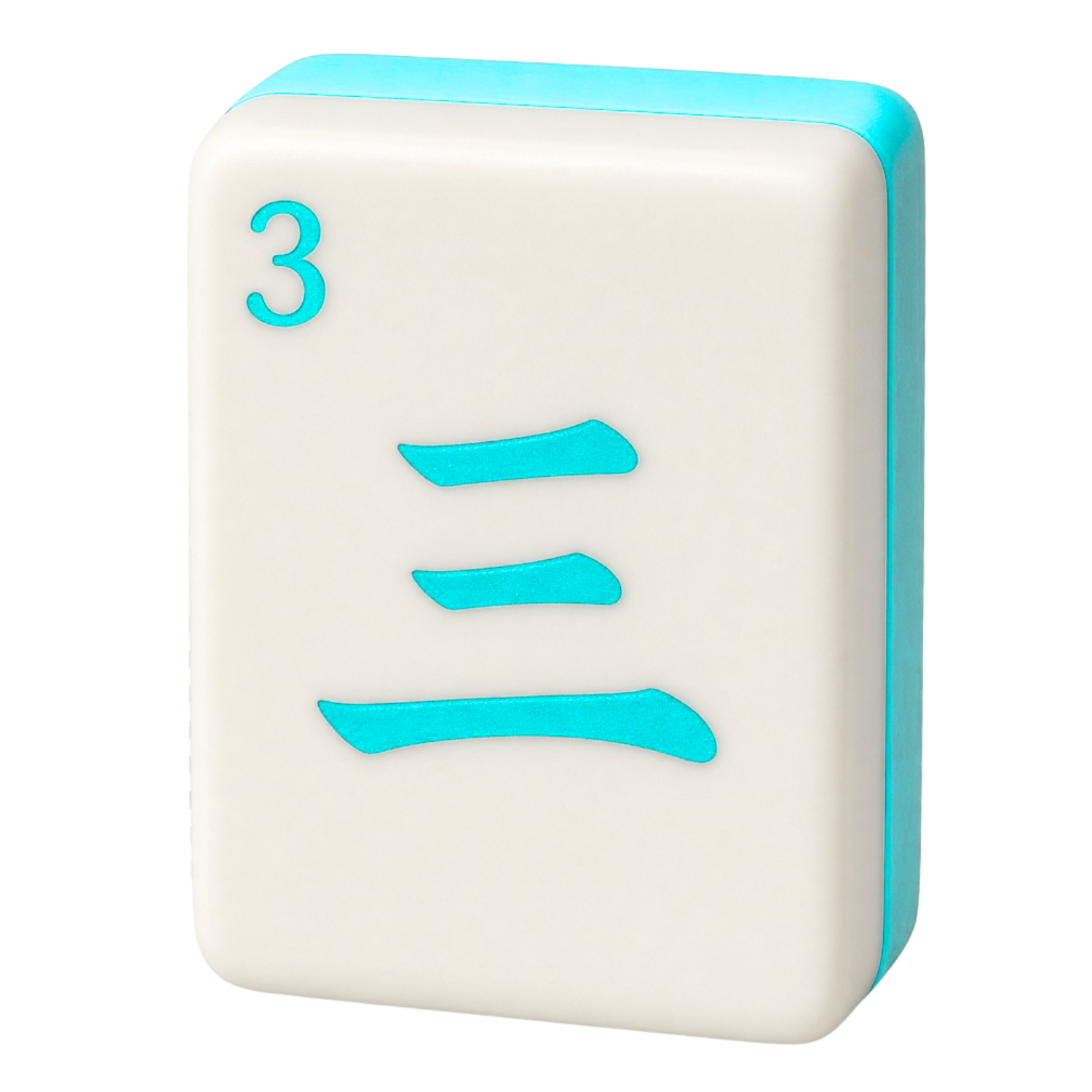 A white device with blue accents and a blue number 3 in the top left corner, featuring three blue horizontal lines. The device has a rounded rectangular shape.