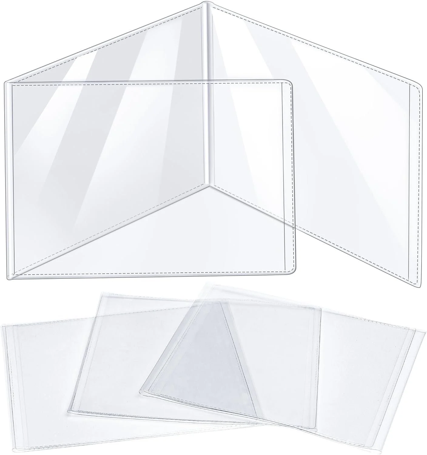 Sketch of a three-panel folding display board with dashed lines indicating fold lines, shown in an open position.