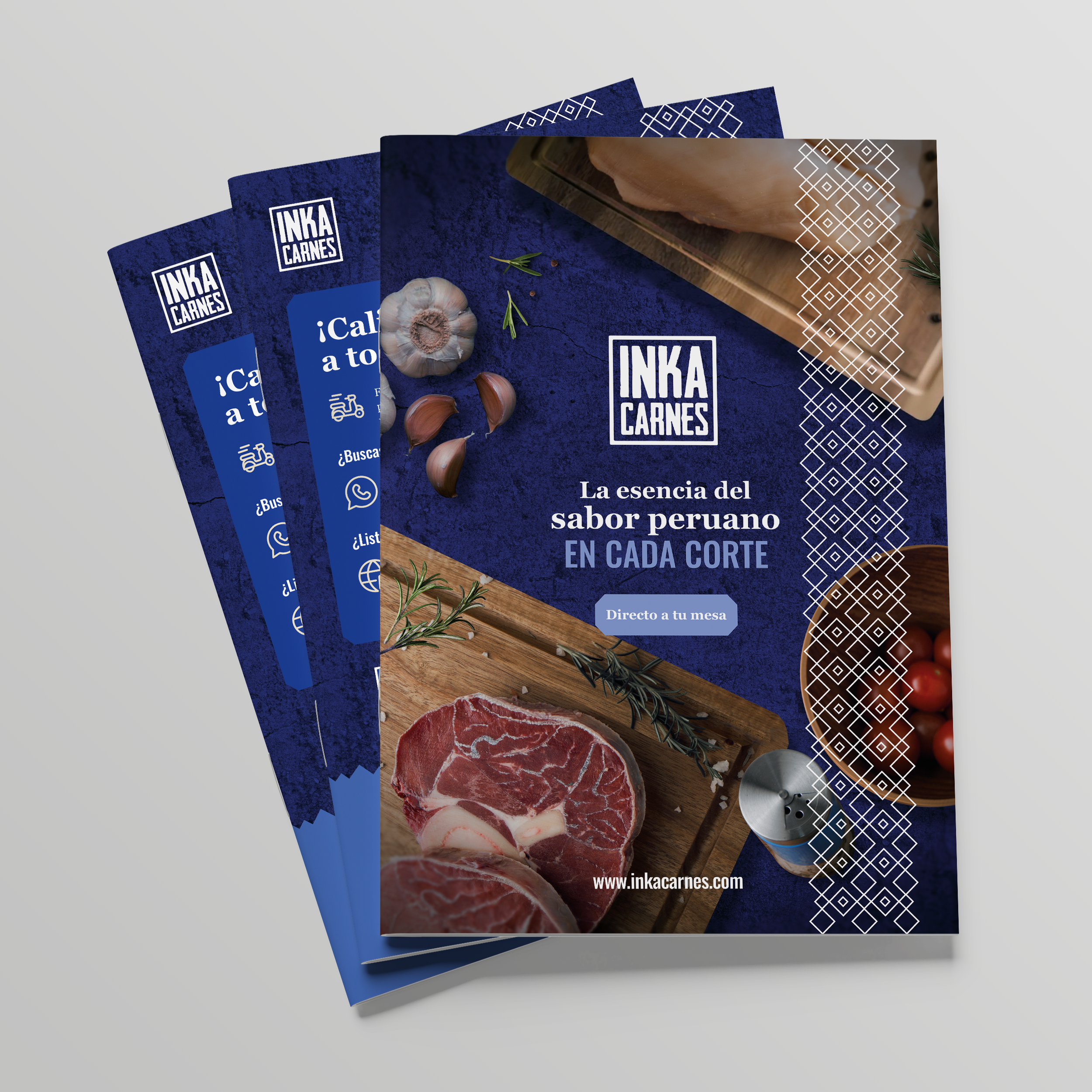 Catálogo de Inka Carnes con fotografías de productos y diseño editorial.