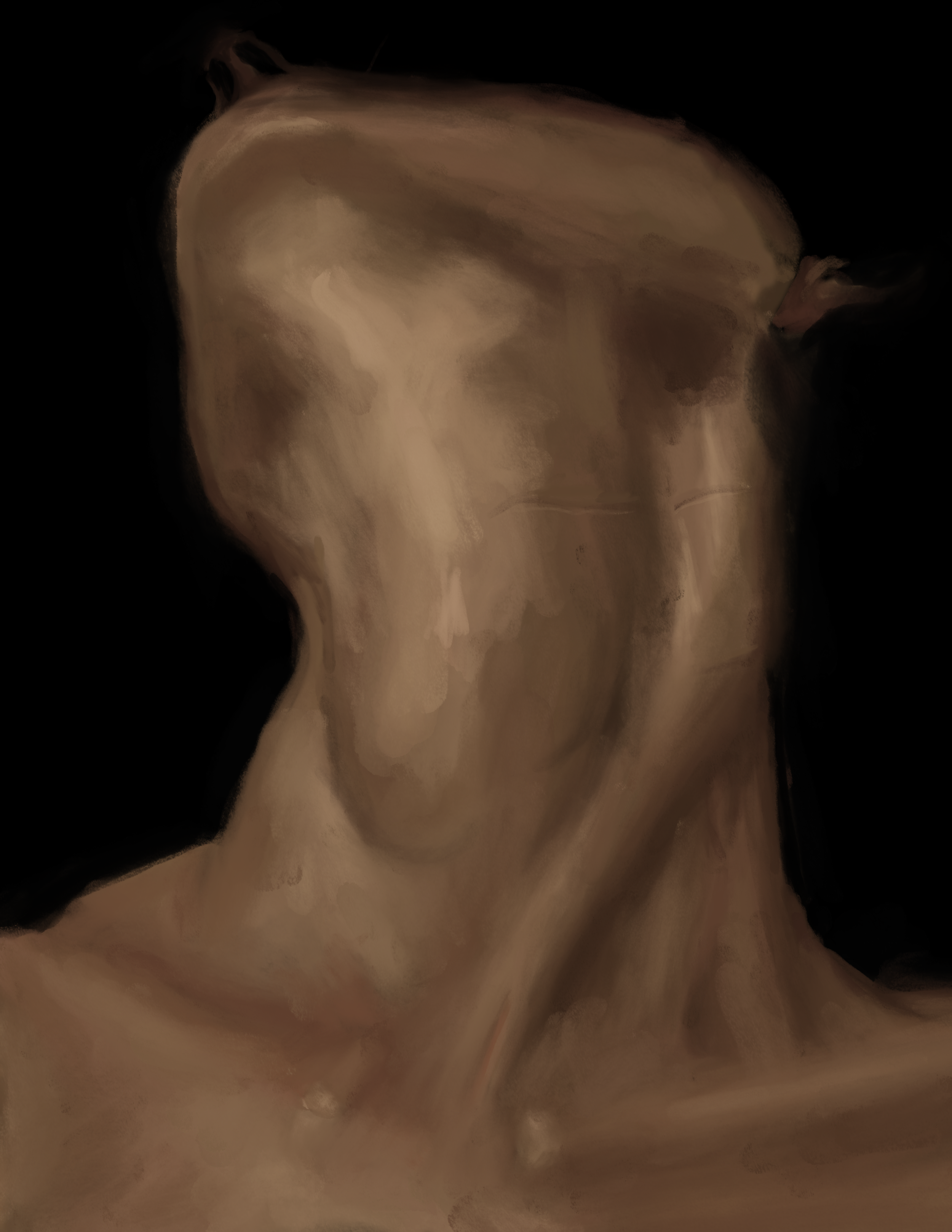Study of a neck done digitally in Procreate