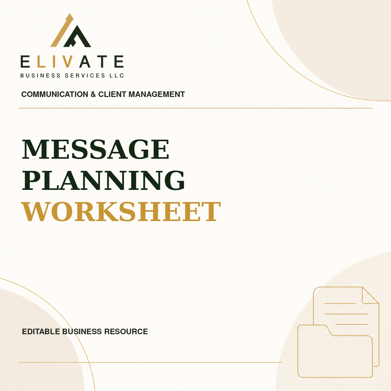 Message Planning Worksheet