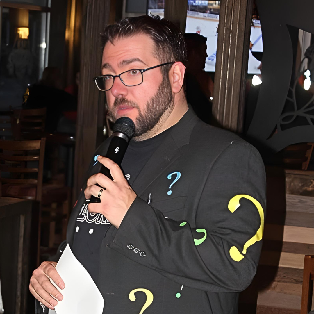 Jeff Hosting trivia night at Scran & Dram.