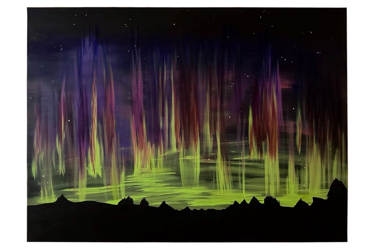  Dancing Skies 
 
Acrylic on canvas 40" x 30" 
 