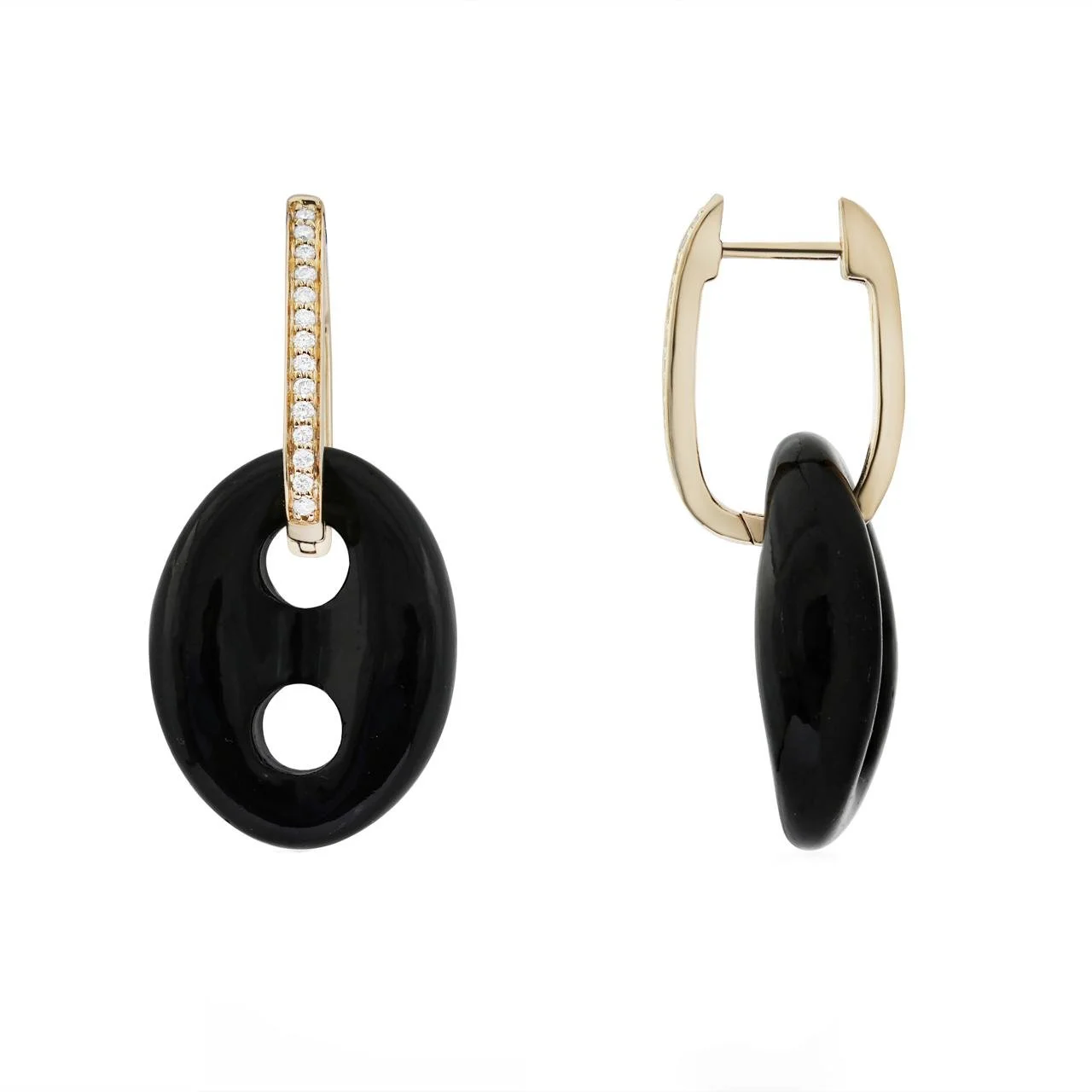 Midnight Luxe Diamond and Black Onyx Earrings in 18k Gold