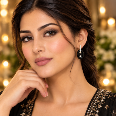 Elegant Jewelry Portrait with Extended Diamond Earring.png